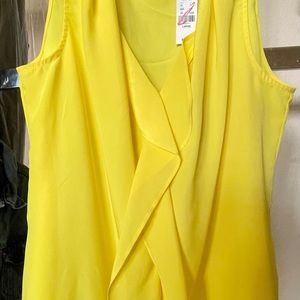 NWT New York  and Company sleeveless yellow blouse, Large size